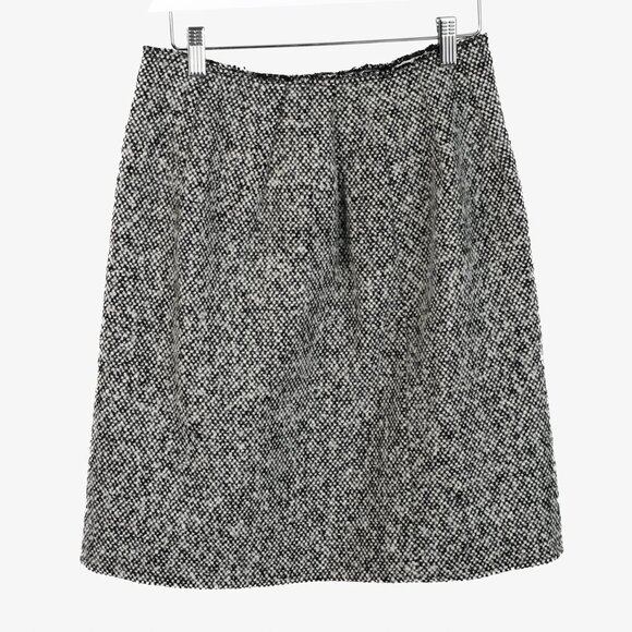 Prada Miu Miu Black White Wool Tweed Wrap Skirt - Picture 1 of 7